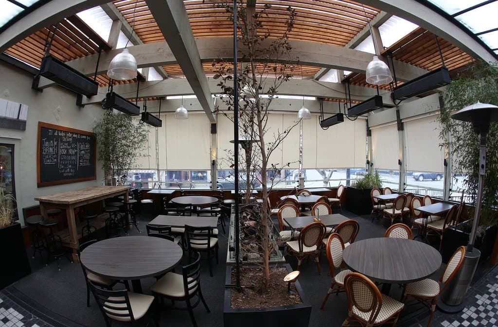 Warmly inviting patio year round.