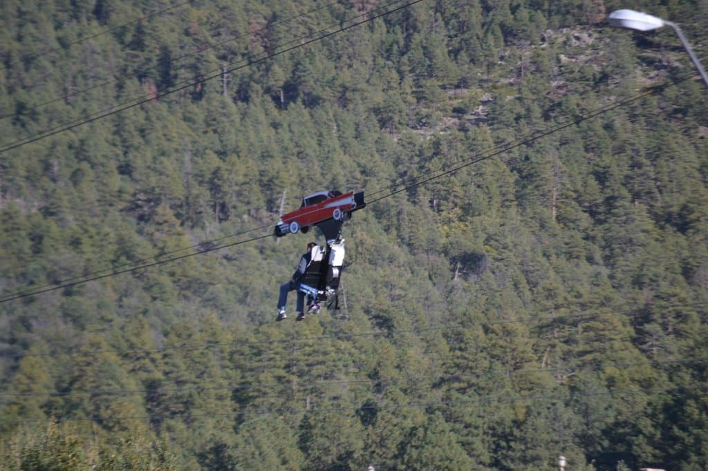 Zipline ride in Downtown Williams and get great views of town and the forrest!
