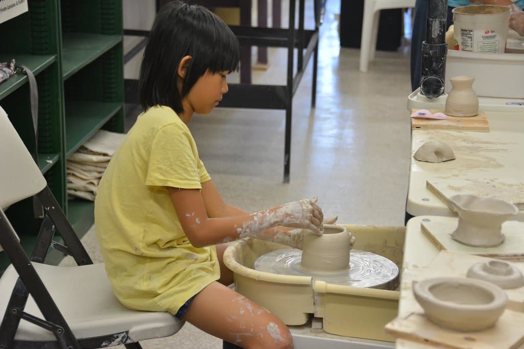 At the wheel on Community Clay Day