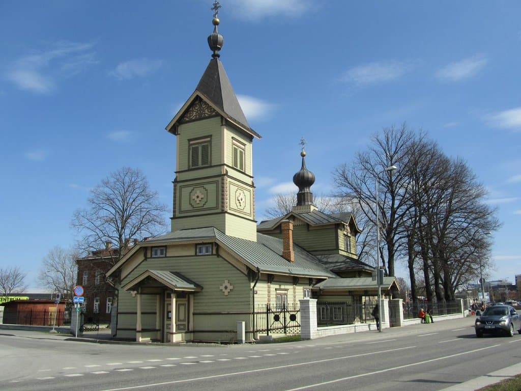 Beautiful but modest St.Simeon´s and St.Anne's Church in April sunshine