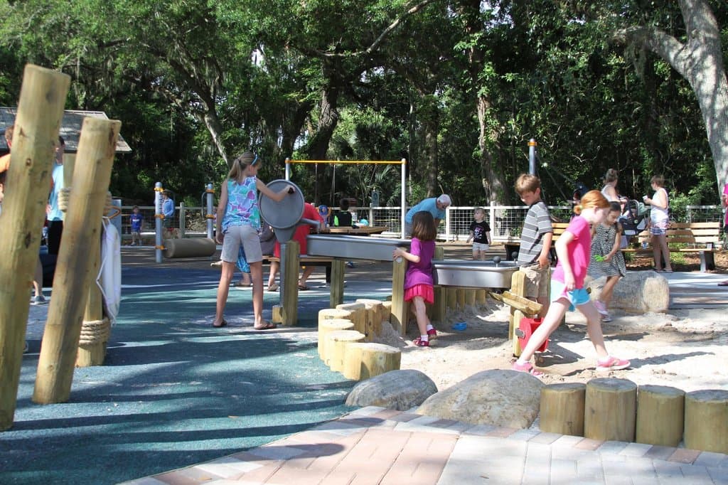 sand play and water feature