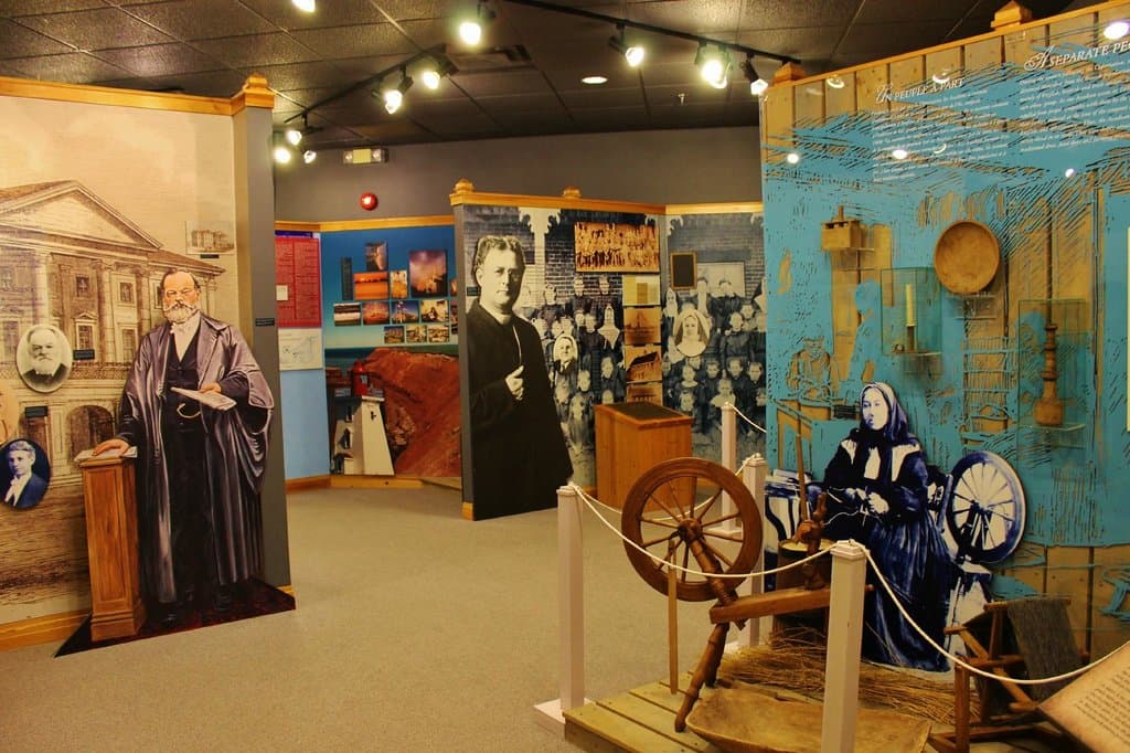 Colorful displays and history boards