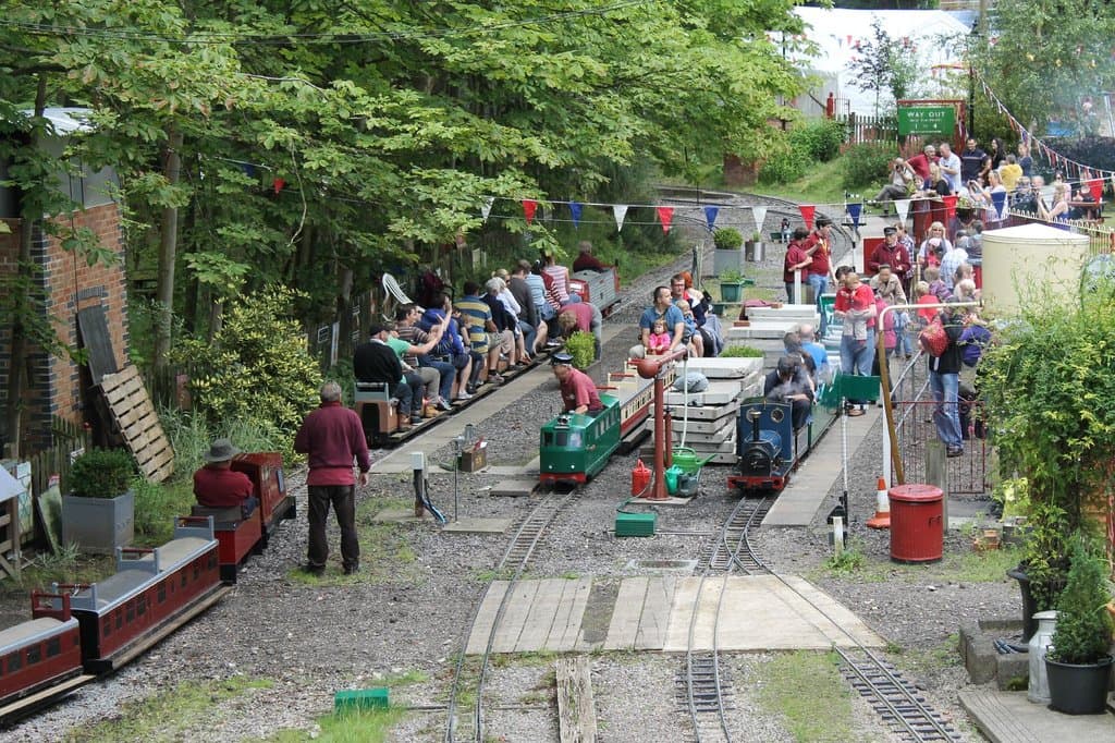 Twitchen Manor Staion at Mizens Railway, the home of the Woking Miniature Railway Society.