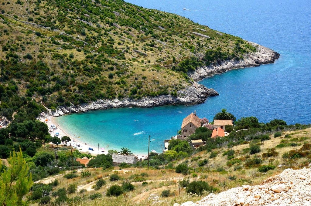 Dubovica beach seen from the road.