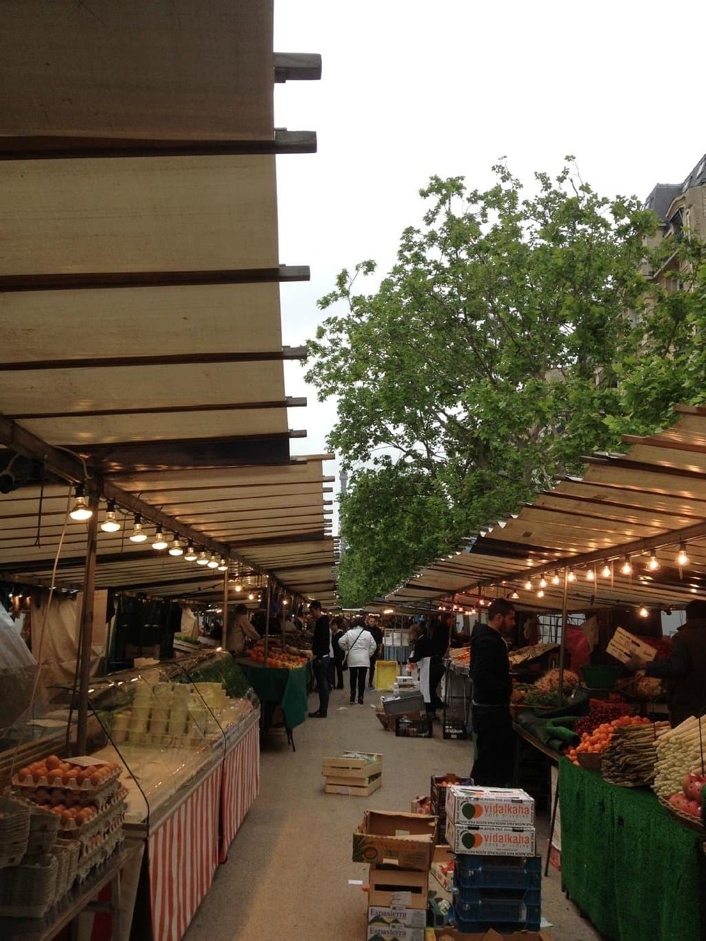 Saxe-Breteuil market with the Eiffel Tower in the background