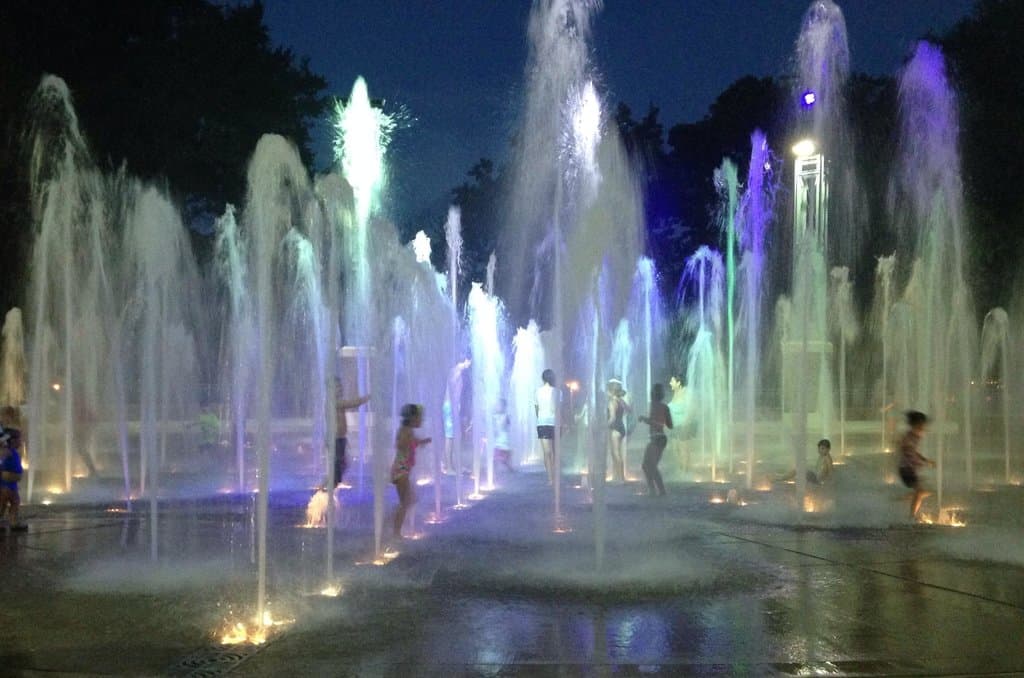 Splash Pad at Night