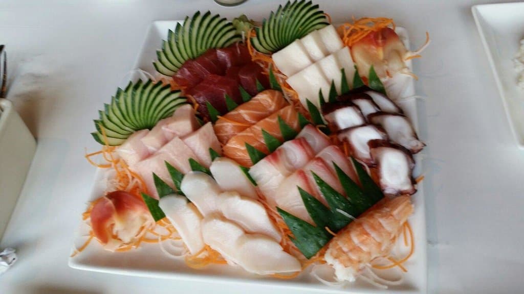 we had the sashimi dinner deluxe and split it.  the meal was very good and perfect for two. I wo