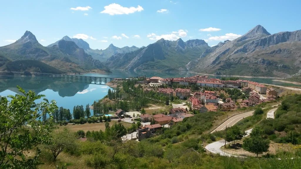 Riano village from the campsite