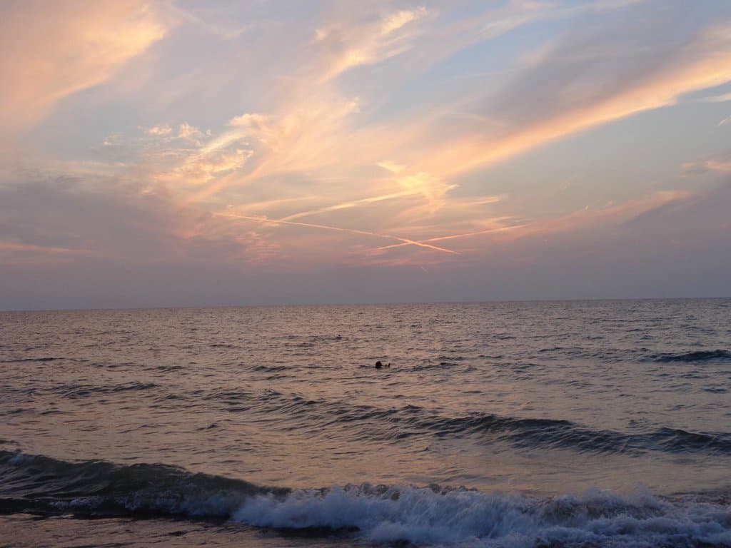 sunset on the beach