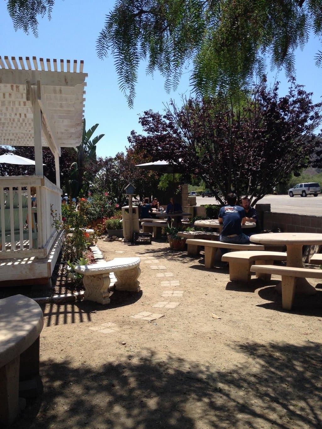 Only outside eating. Lovely 365 days a year.