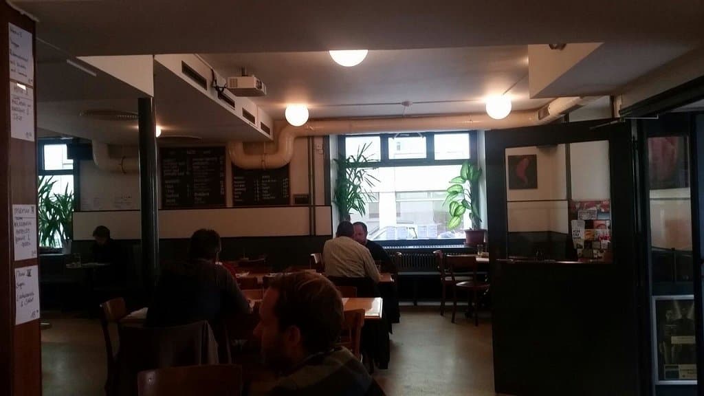 Menu on blackboard but also 5 lunch menu options, all with soup