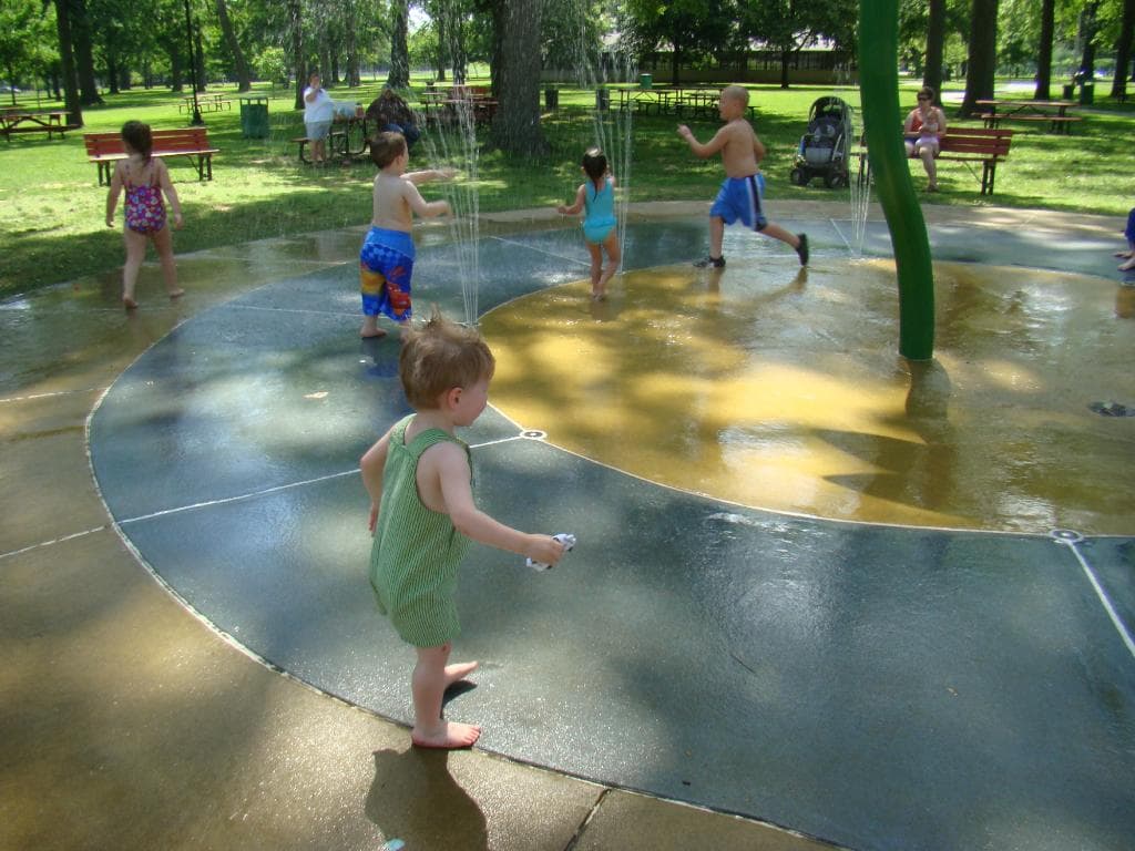 The dragon water feature at Legion Park