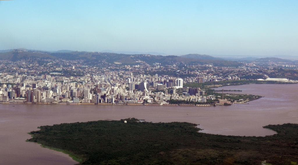 Vista aérea do Delta do Jacuí