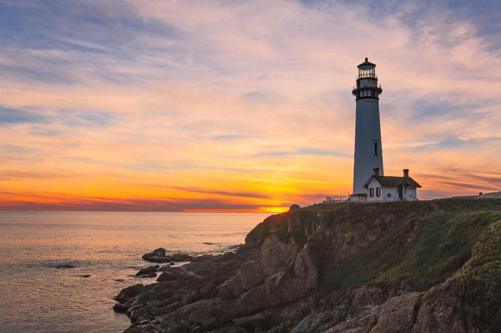 Sunset at Pigeon Point light house