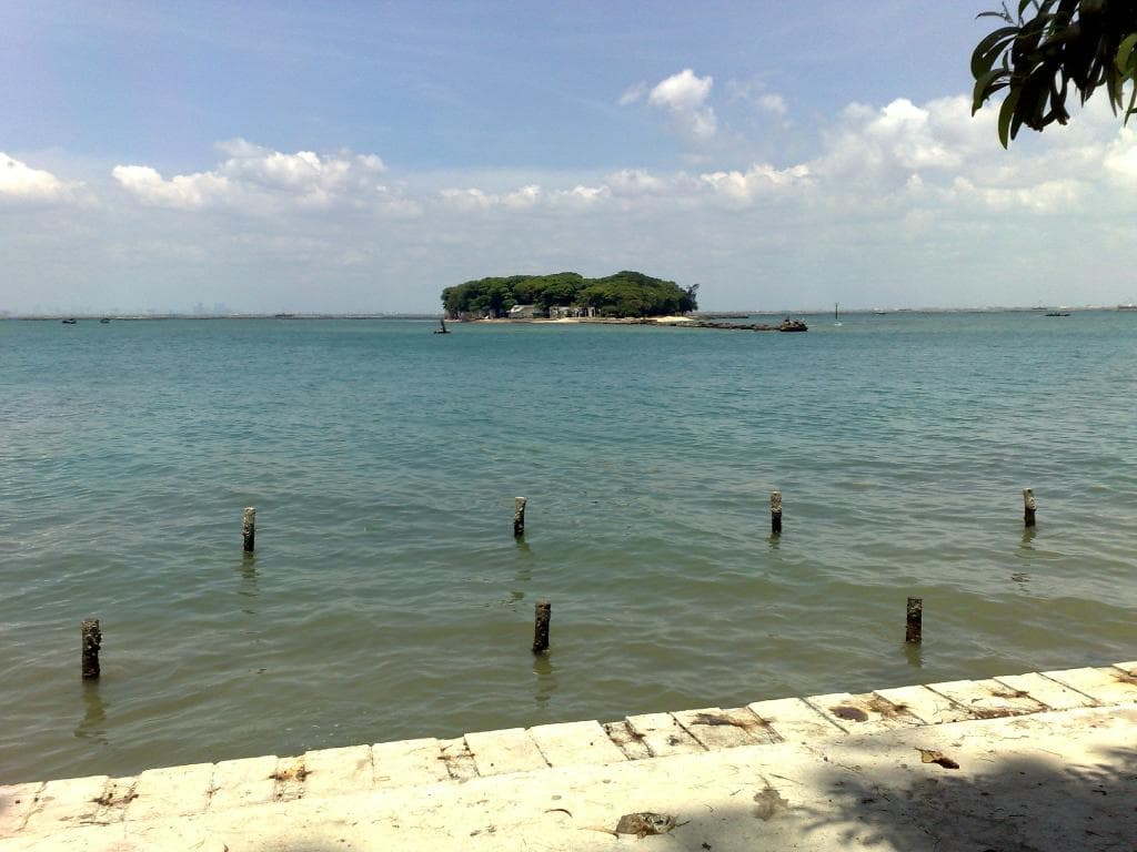 view to a small island from Onrust Island