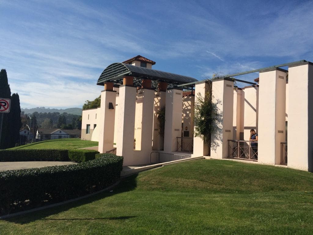 Front of library.