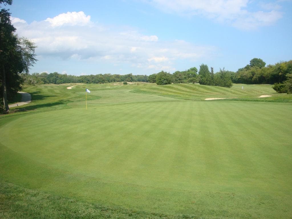 Looking up from the back of the 15th Green
