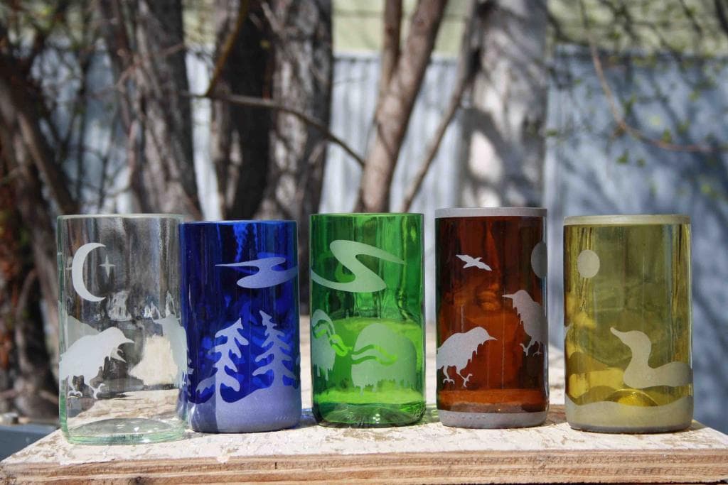 Old Town Glassworks is famous for its recycled bottle glasses with original northern designs. Th