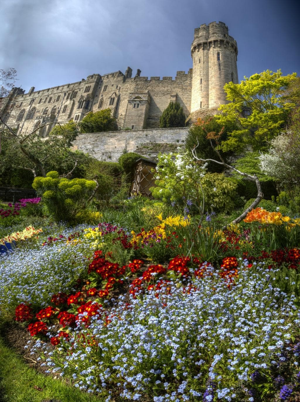 garden and castle beyond