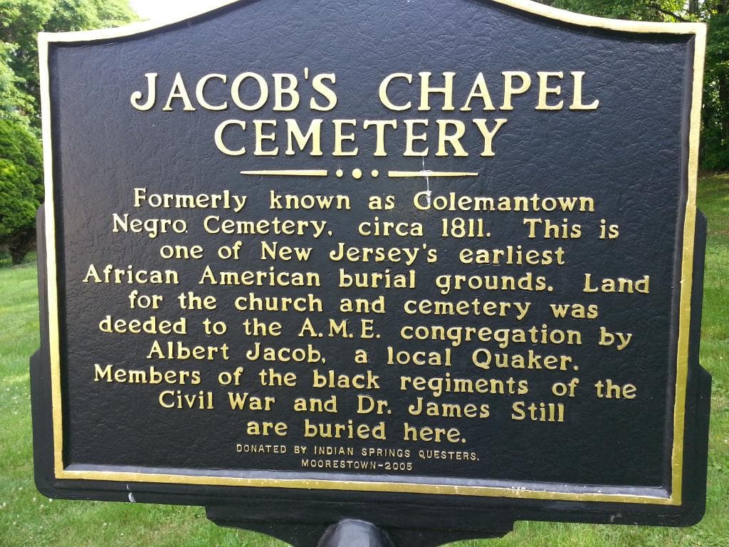 Jacob's Chapel Cemetary: Sign