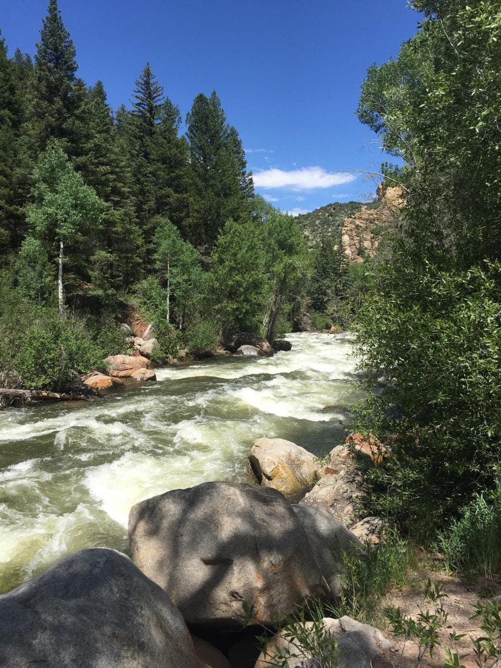 Biking from Aspen to Woody Creek Tavern.  My 15 year old daughter loved it but take it slow on t