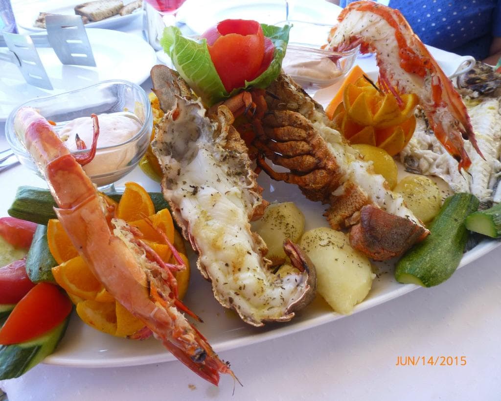 plateau  cigale,gambas,bar