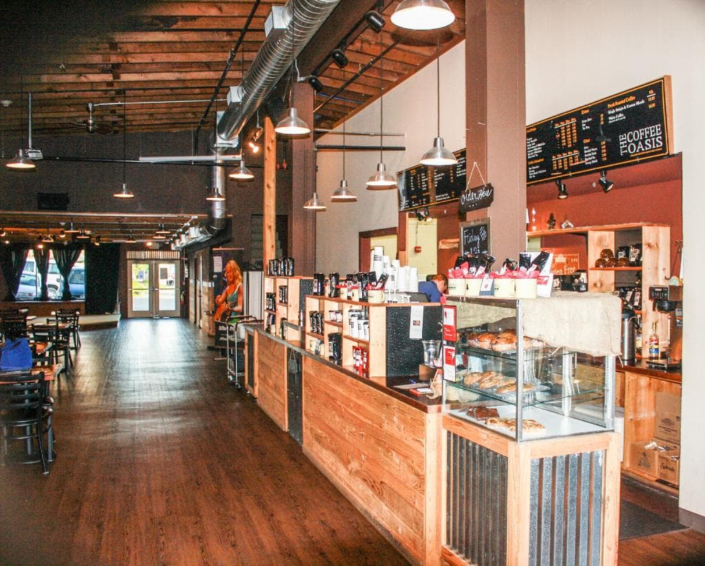 Meeting room behind the counter