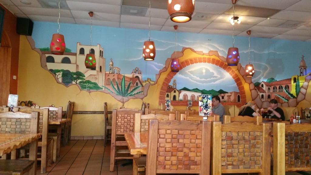 Dining area inside restaurant