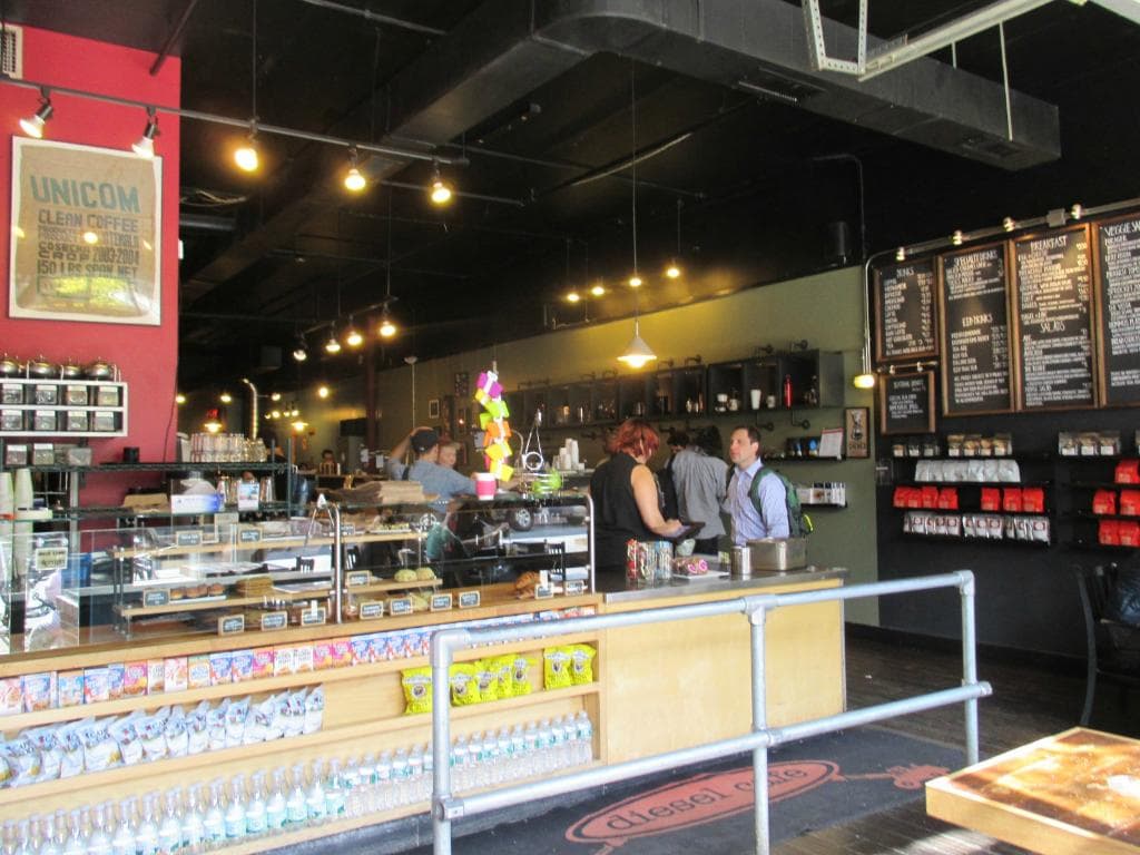 baked goods made in their own bakery;  inside of the cafe