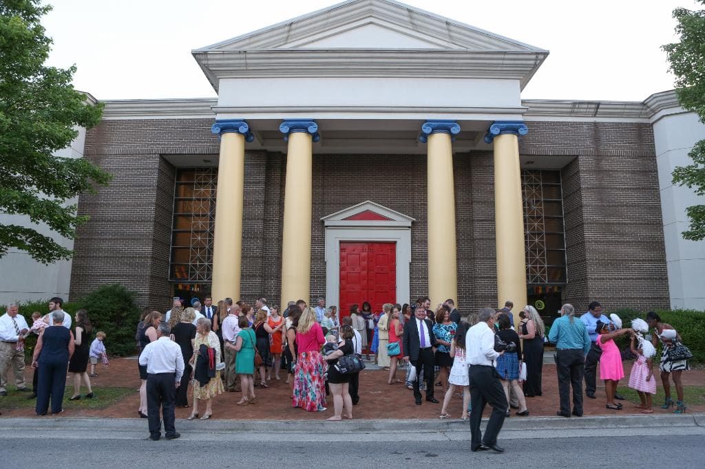 The big red front door