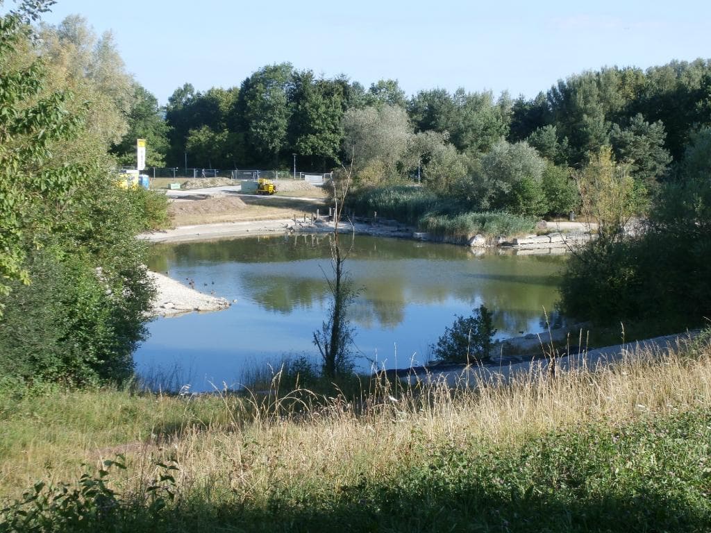 The pond is currently under construction