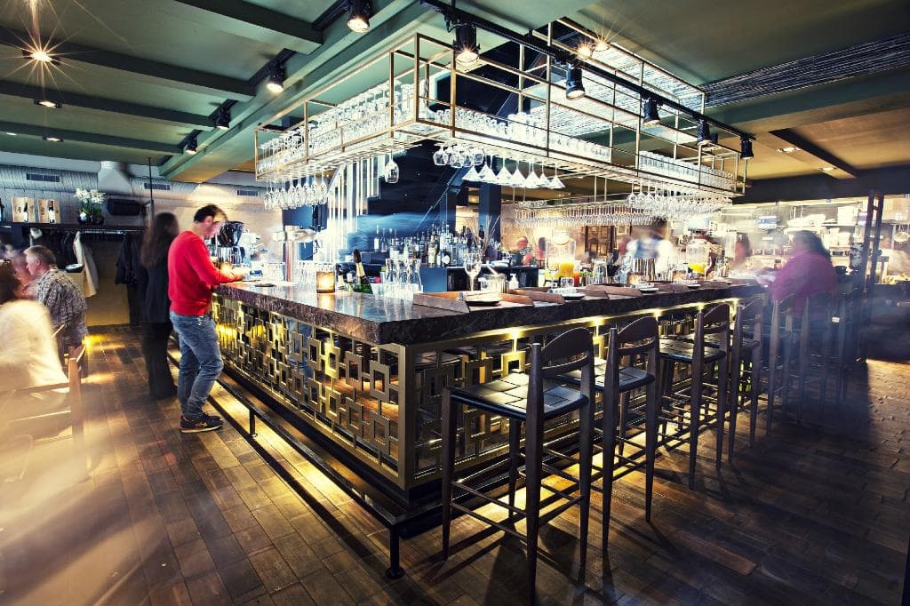 Enjoy eating at our bar