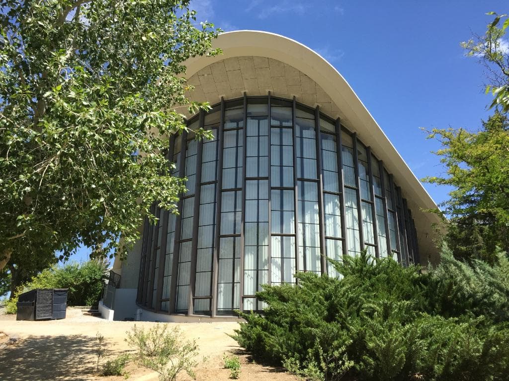 backside glass structure of planetarium