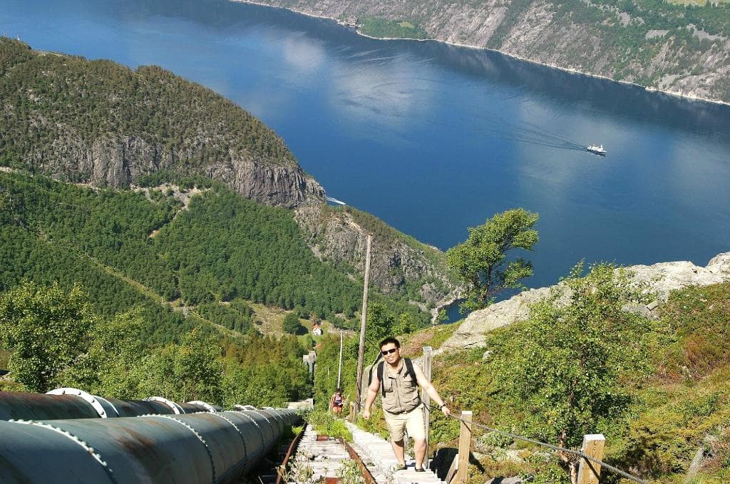 Fantastic fjord views from the Flørli Stairs