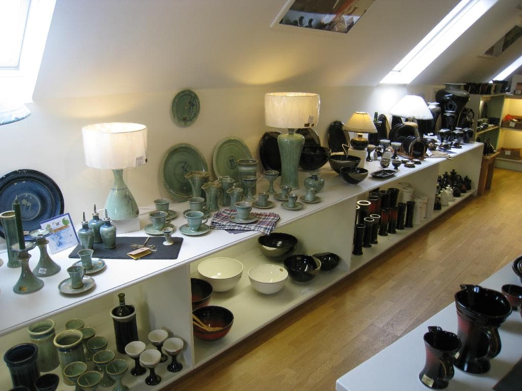 Upstairs display room at Louis Mulcahy Pottery