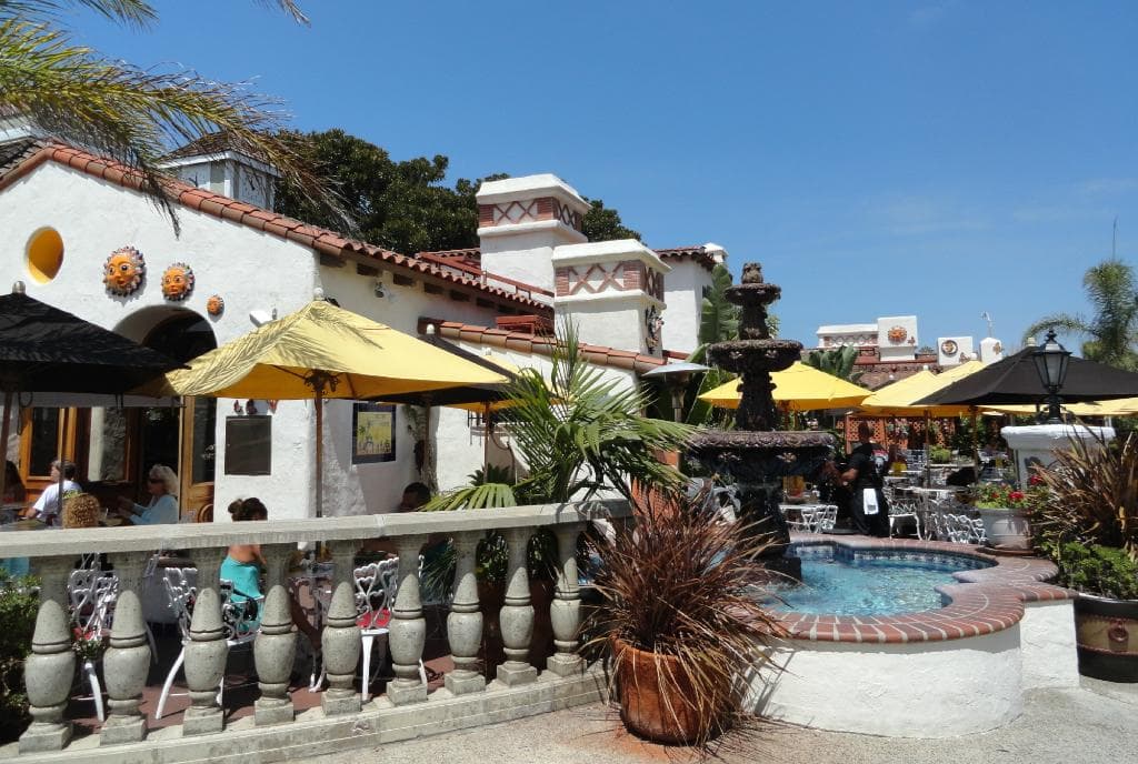 Patio dining area outside restaurant
