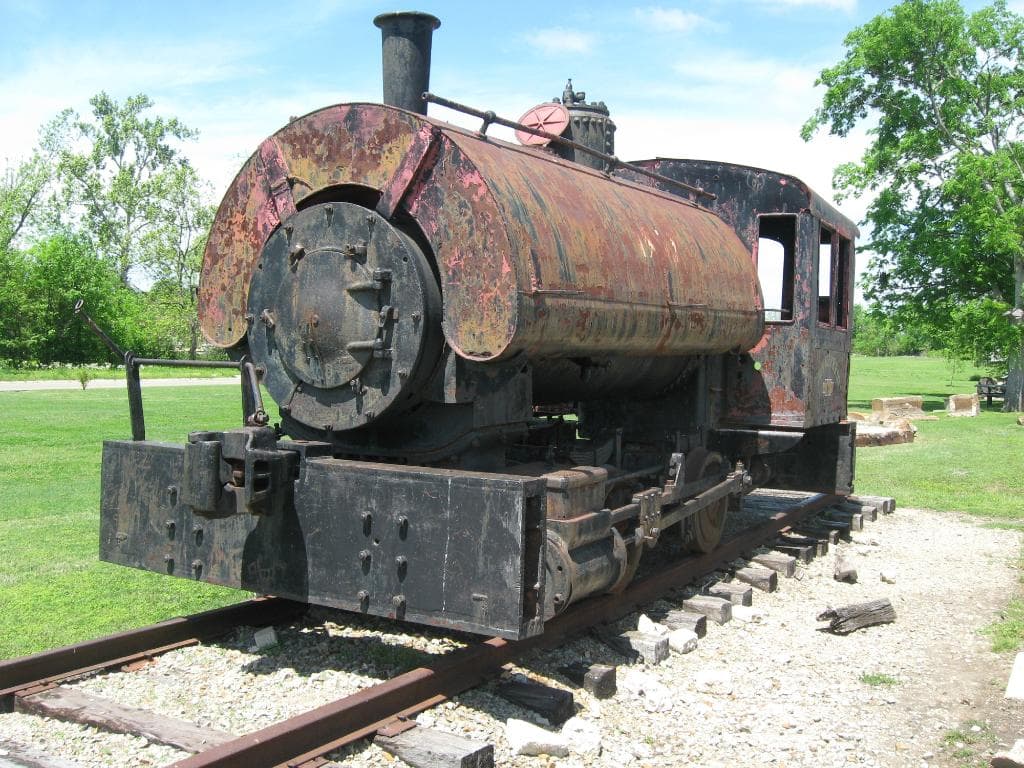 old locomotive behind the museum