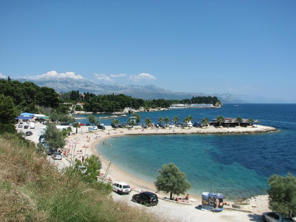Trstenik beach seen from the Kastelet