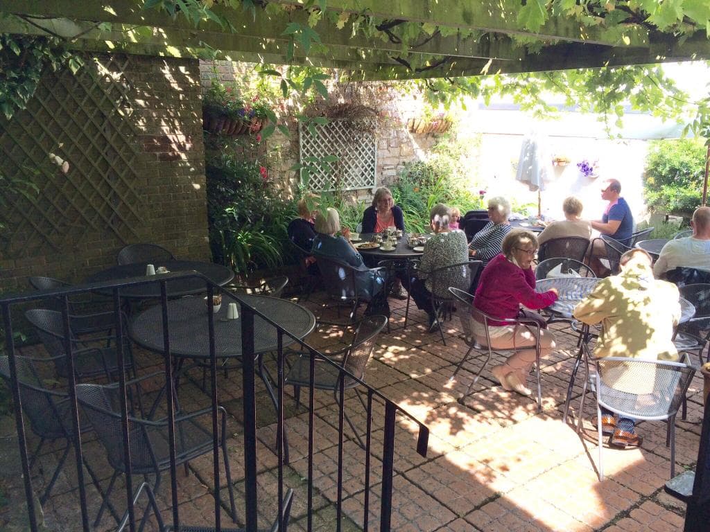 A sunny morning in the courtyard garden