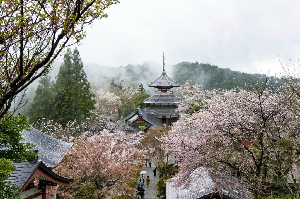 The Myoho-den Pagoda at the site of the Yoshino (Southern) Imperial Court