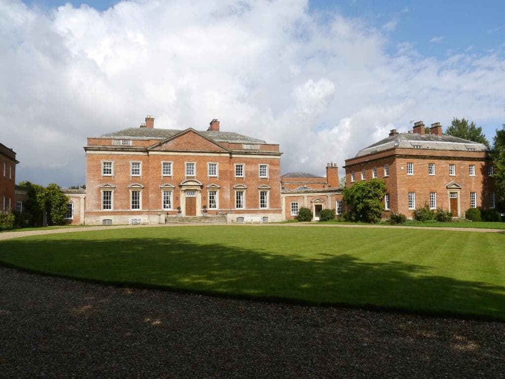 front aspect of Kelmarsh Hall