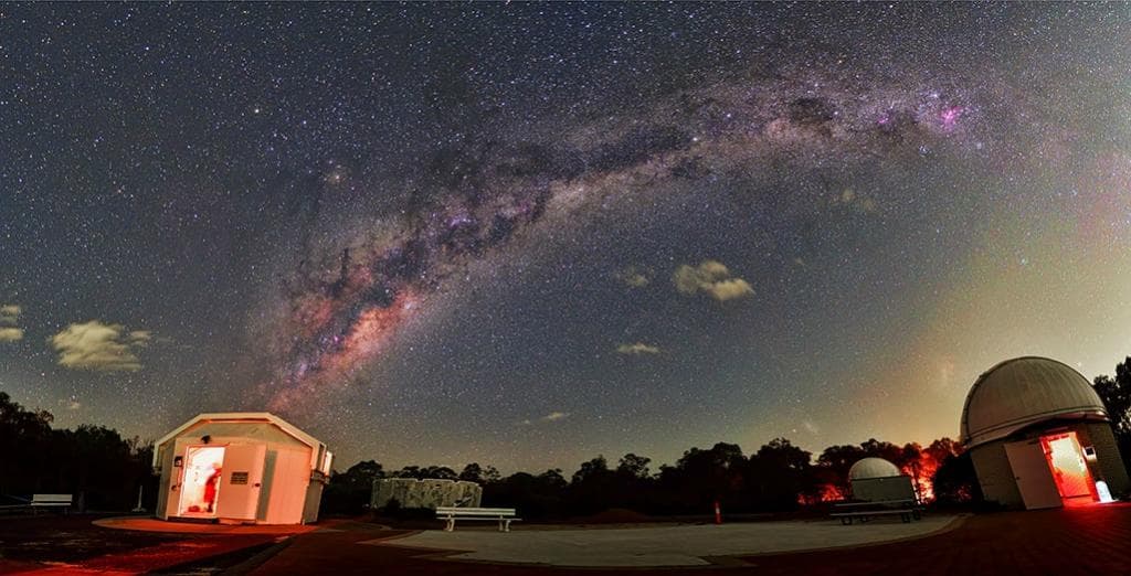 The telescope viewing area underneath The Milky Way