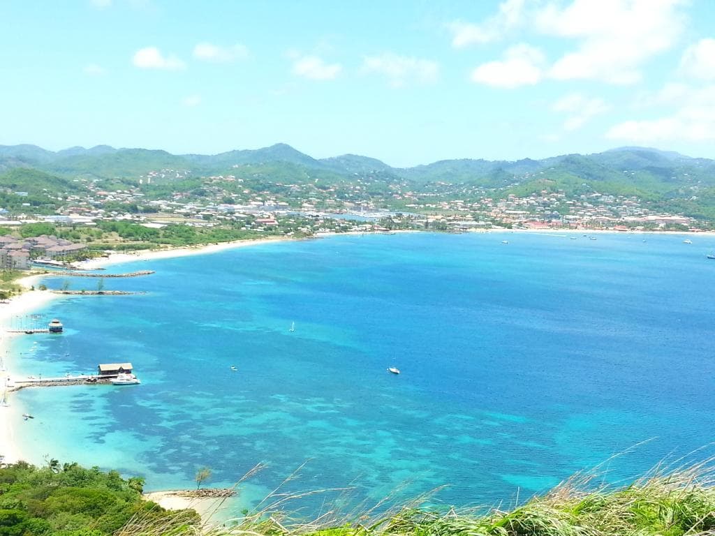 Rodney Bay from the tippy top of Pigeon Island