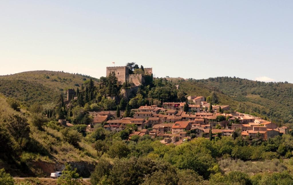 The village of Castelnou - with the old castle on the hilltop.