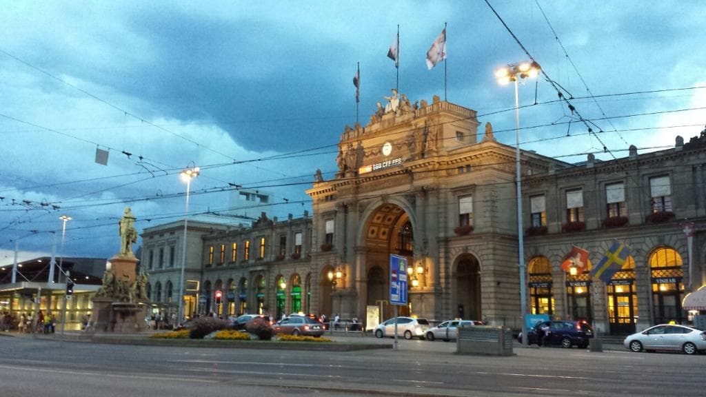 The Zurich main station - Night View