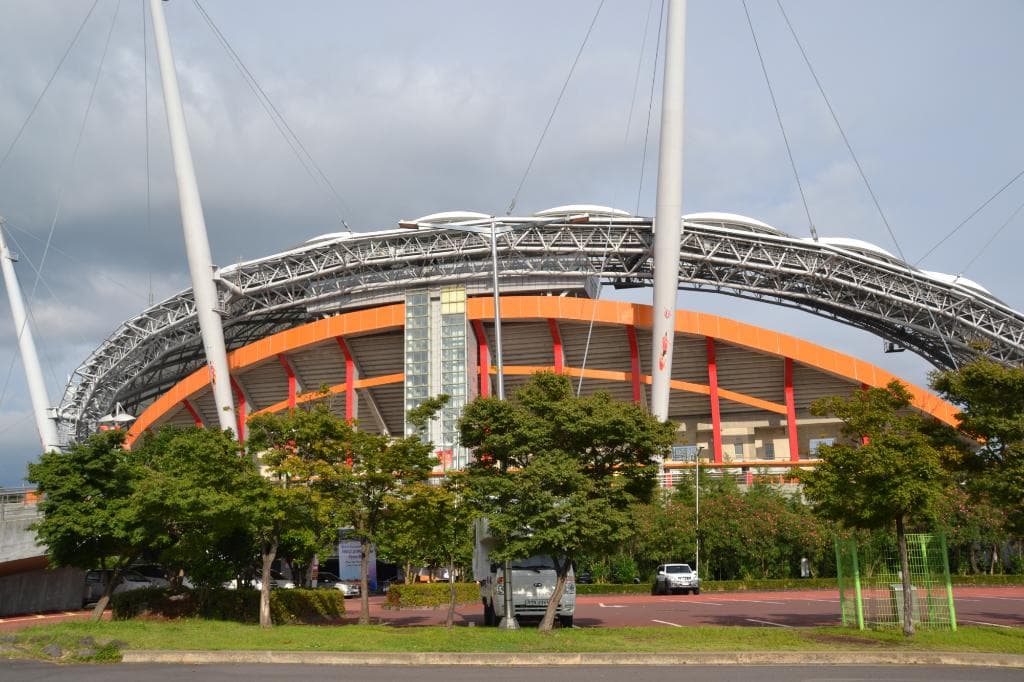 The stadium outside