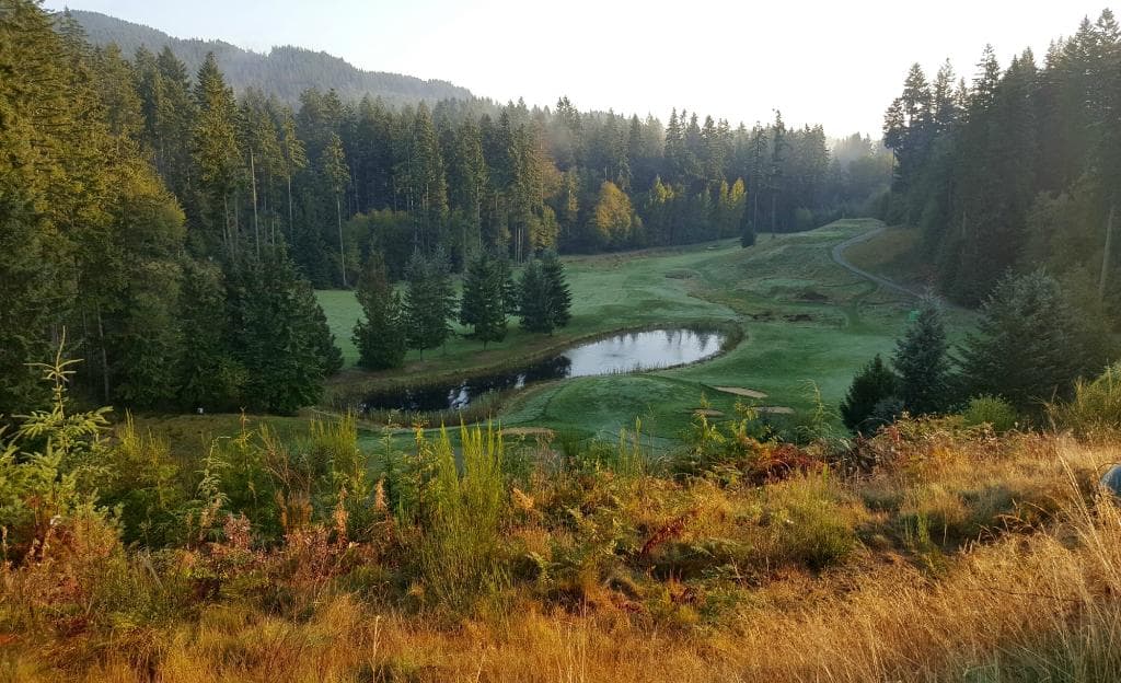 Overlooking Olympic #18 (short par 4) awesome!