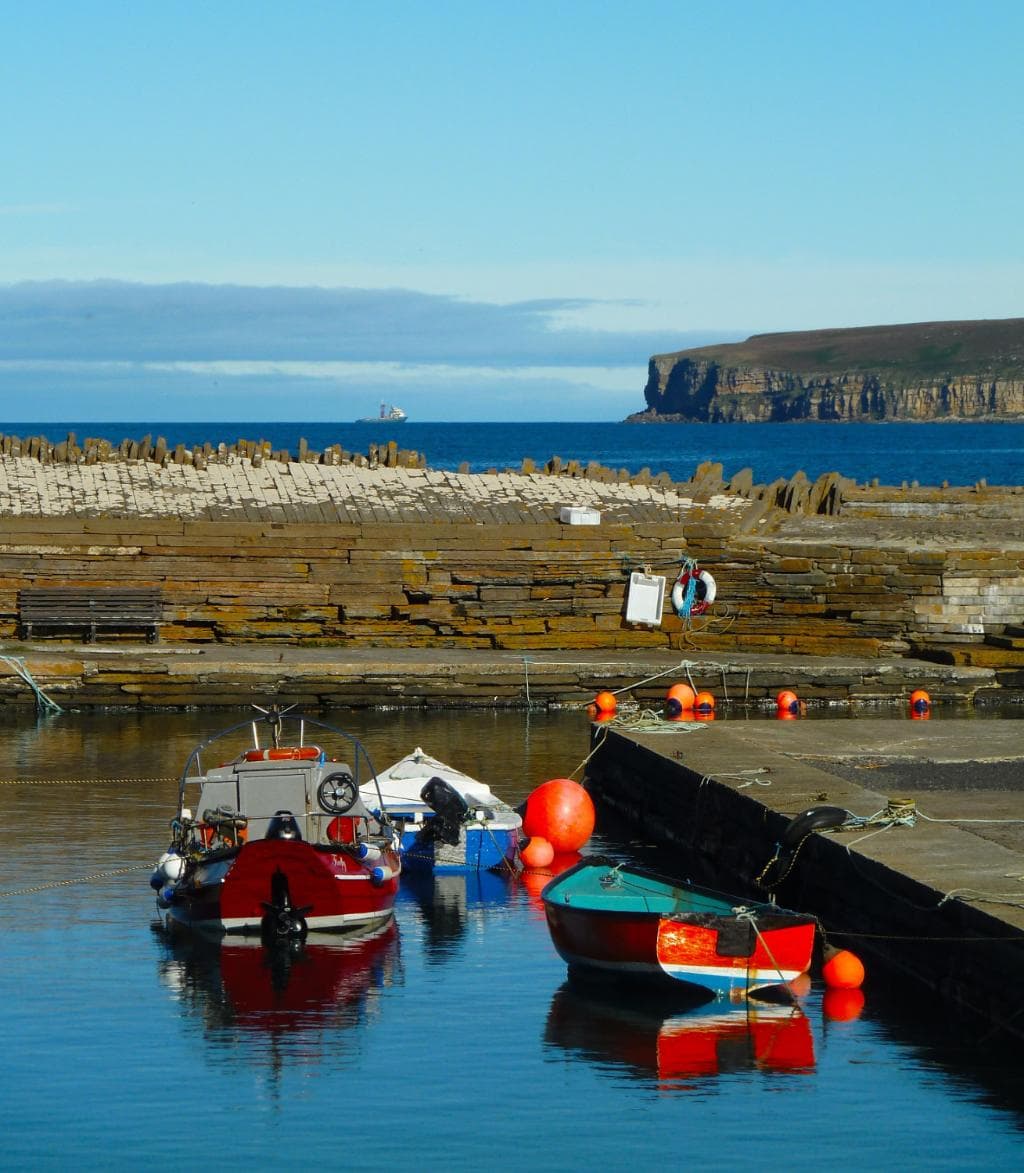 Harbour showing upright flagstones