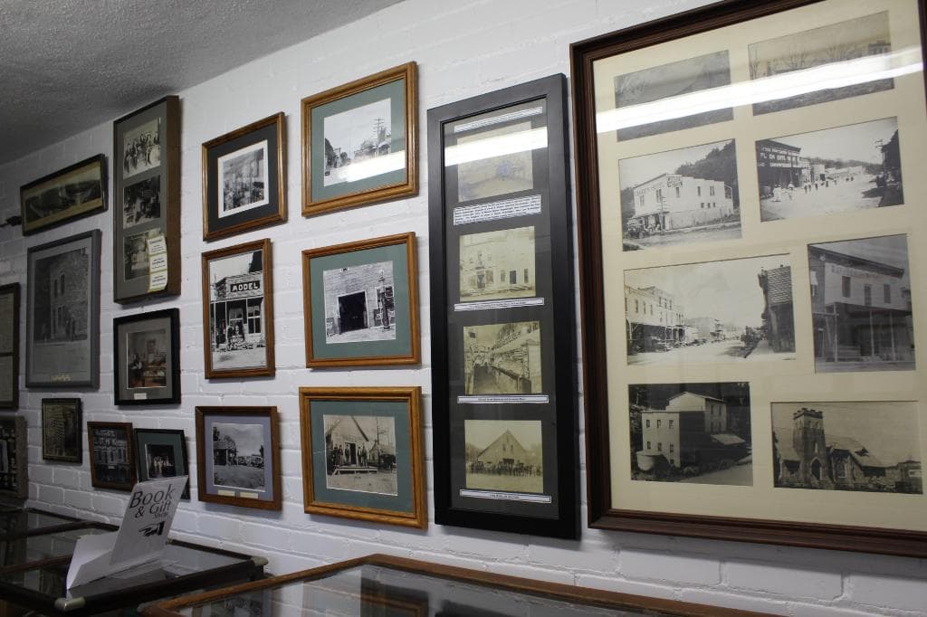 Rows of historical photographs