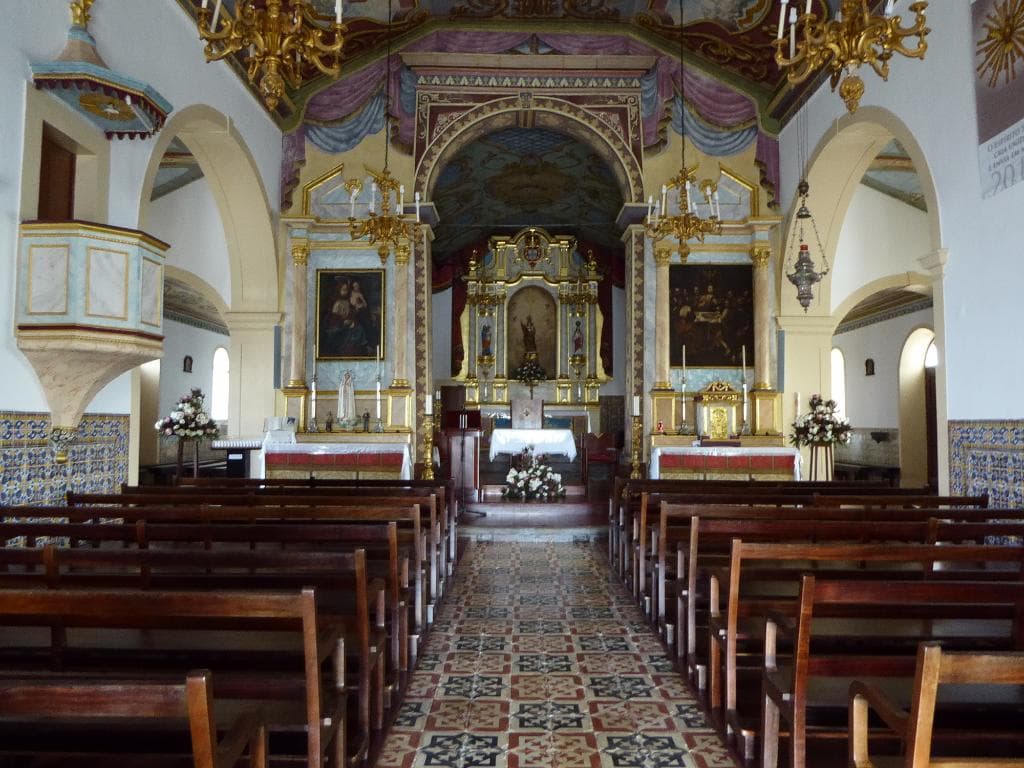 the inside of the church